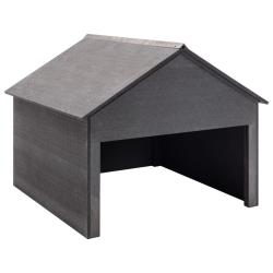 Garage pour tondeuse &agrave; gazon Gris 80x80x70 cm WPC