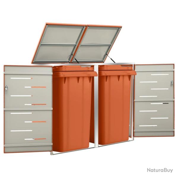 Abri pour deux poubelles 138x77,5x112,5 cm Inox