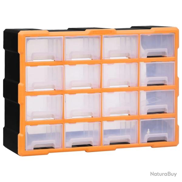 Organisateur multi-tiroirs avec 16 tiroirs centraux 52x16x37 cm