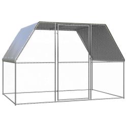 Poulailler d'ext&eacute;rieur 3x2x2 m Acier galvanis&eacute;