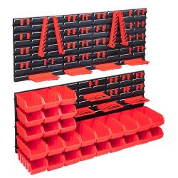 Kit de bacs de stockage et panneaux muraux 103pcs rouge et noir