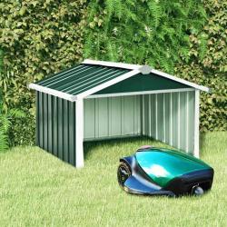 Abri tondeuse robot de 92x97x63 cm Acier galvanis&eacute; Vert