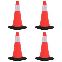 C&ocirc;nes de signalisation r&eacute;fl&eacute;chissants &agrave; base lourde 4 pcs 50 cm