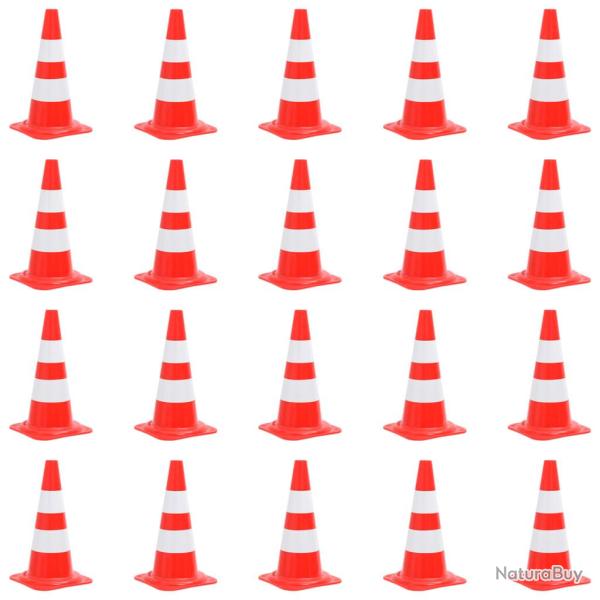 C�nes de signalisation r�fl�chissants 20pcs Rouge et blanc 50cm