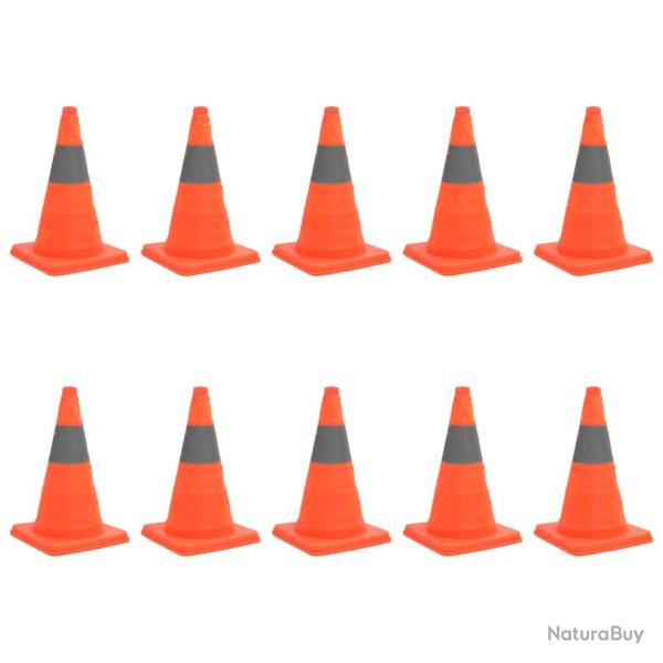 C�nes de signalisation escamotables 10 pcs 42 cm