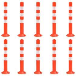 Bornes de contr&ocirc;le du trafic 10 pcs 75 cm PE