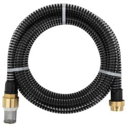 Tuyau d'aspiration avec raccords en laiton noir 1,1" 10 m PVC