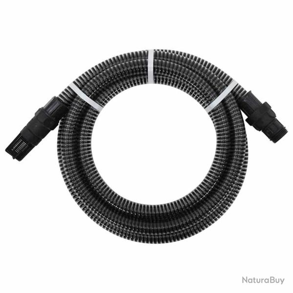 Tuyau d'aspiration avec raccords en PVC noir 1" 4 m PVC