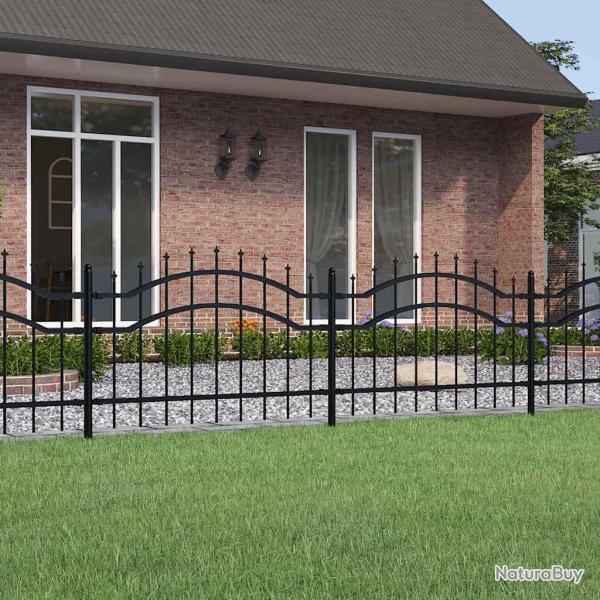 Cl�ture de  Woerden avec pointe en forme de lance, noire, 240 x 75 cm, acier