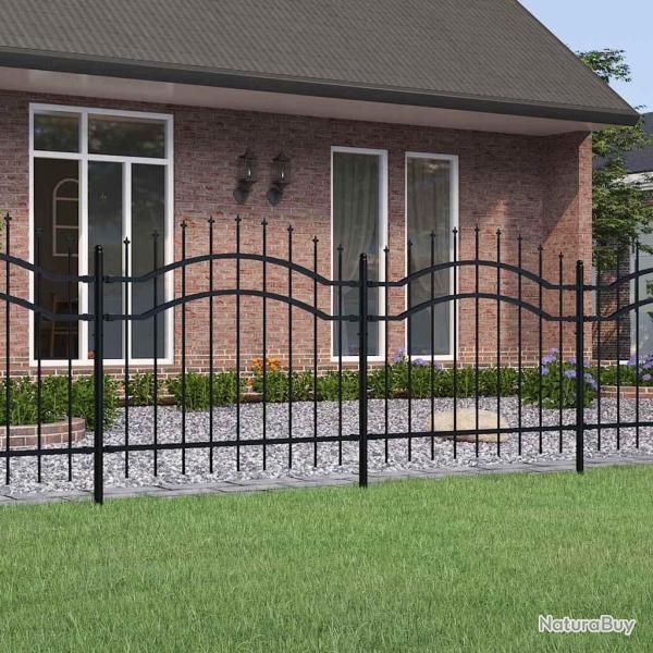 Cl�ture de  Woerden avec pointe en forme de lance, acier noir 240 x 100 cm