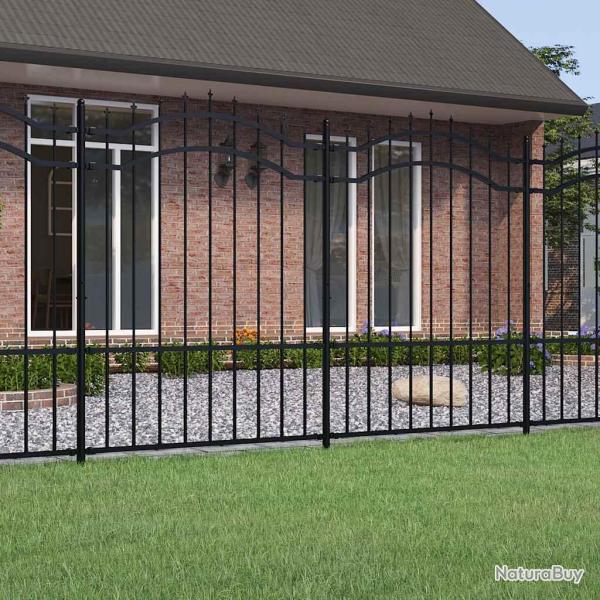 Cl�ture de  Woerden avec pointe en forme de lance, acier noir 240 x 150 cm