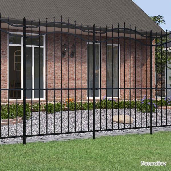 Cl�ture de  Woerden avec pointe en forme de lance, noire, 240 x 175 cm, acier