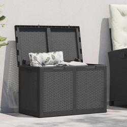 Bo&icirc;te de rangement de 180 L Noir PP Rotin