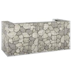 Mur en gabion pour poubelles Acier galvanis&eacute; 254x100x110 cm