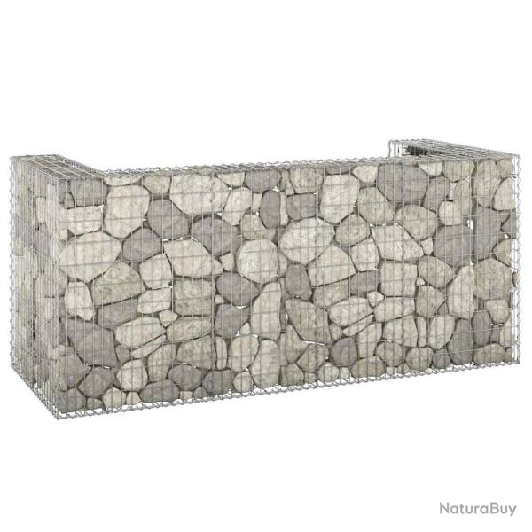 Mur en gabion pour poubelles Acier galvanis� 254x100x110 cm