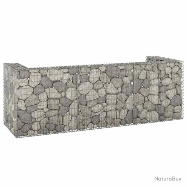 Mur en gabion pour poubelles Acier galvanis� 325x100x110 cm
