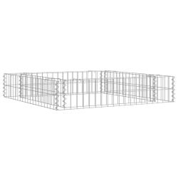 Lit sur&eacute;lev&eacute; &agrave; gabion Acier galvanis&eacute; 100x100x20 cm