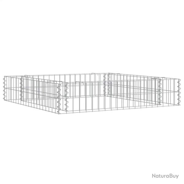 Lit sur�lev� � gabion Acier galvanis� 100x100x20 cm
