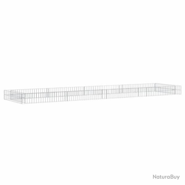 Lit sur�lev� � gabion Acier galvanis� 400x100x20 cm