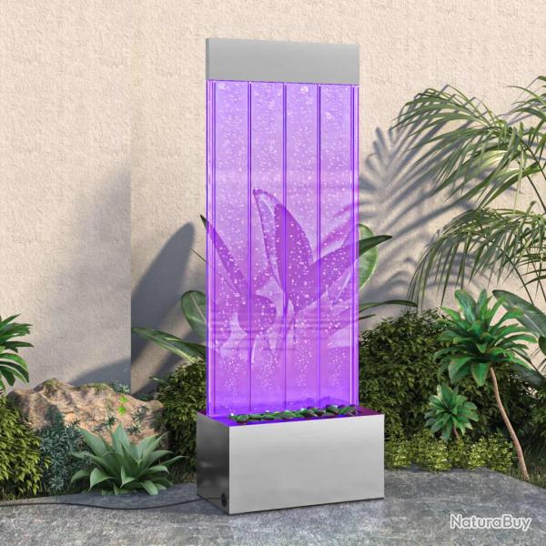 Colonne � bulles avec LED RVB Inox et acrylique 110 cm