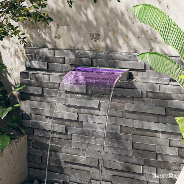 D�versoir pour cascade avec LED RVB Inox 45 cm