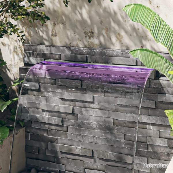D�versoir pour cascade avec LED RVB Inox 108 cm