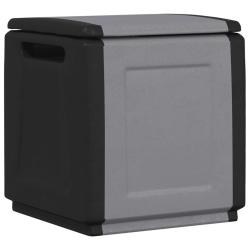 Bo&icirc;te de rangement de 54x53x57 cm 130 L Gris fonc&eacute; noir