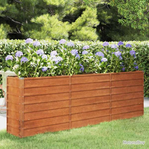 Lit sur�lev� de rouill� 240x40x77 cm acier corten