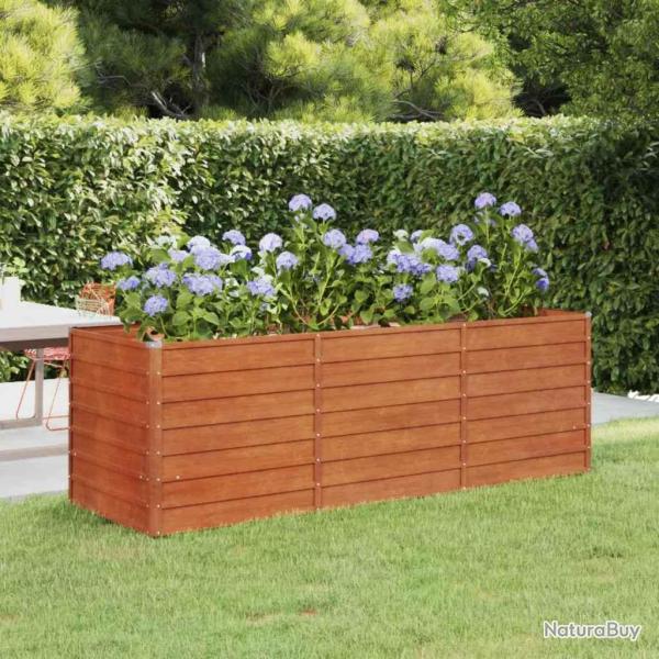 Lit sur�lev� de rouill� 240x80x77 cm acier corten