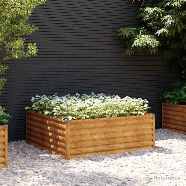 Lit sur�lev� de 100x100x36 cm acier corten