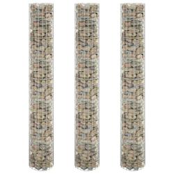 Lit sur&eacute;lev&eacute; &agrave; gabion circulaire 3pcs Acier galvanis&eacute; &Oslash;30x200cm