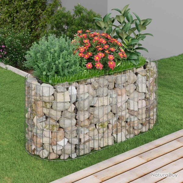 Lit sur�lev� � gabion Fer galvanis� 120x50x50 cm