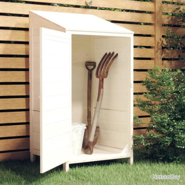 Remise de  Blanc 55x52x112 cm Bois de sapin solide