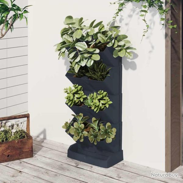 Ensemble de jardini�res verticales 4 pcs Anthracite PP