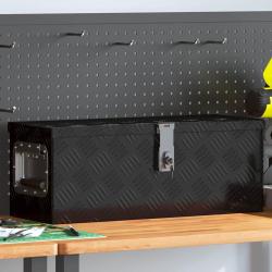 Bo&icirc;te de rangement Noir 60x23,5x23 cm Aluminium