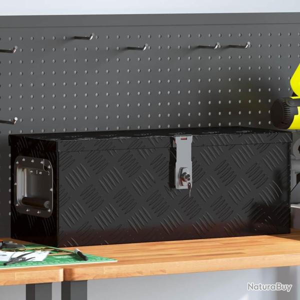 Bo�te de rangement Noir 60x23,5x23 cm Aluminium