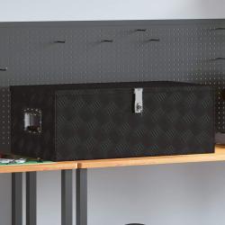 Bo&icirc;te de rangement Noir 90x47x33,5 cm Aluminium