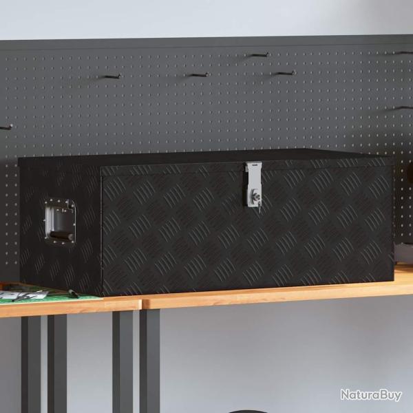 Bo�te de rangement Noir 90x47x33,5 cm Aluminium
