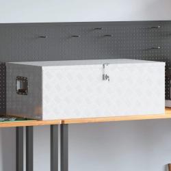 Bo&icirc;te de rangement Argent&eacute; 100x55x37 cm Aluminium
