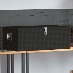 Bo&icirc;te de rangement Noir 100x55x37 cm Aluminium