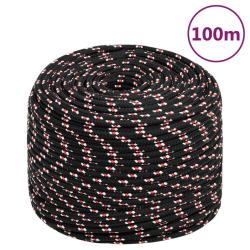 Corde de bateau Noir 10 mm 100 m Polypropyl&egrave;ne