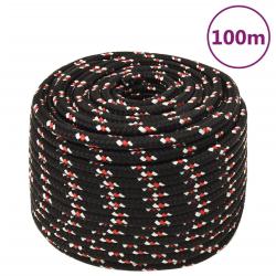 Corde de bateau Noir 12 mm 100 m Polypropyl&egrave;ne