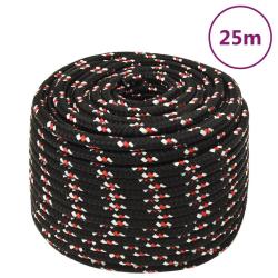 Corde de bateau Noir 14 mm 25 m Polypropyl&egrave;ne