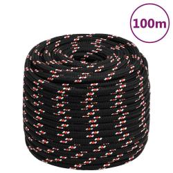 Corde de bateau Noir 16 mm 100 m Polypropyl&egrave;ne