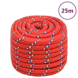 Corde de bateau Rouge 20 mm 25 m Polypropyl&egrave;ne