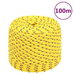 Corde de bateau Jaune 6 mm 100 m Polypropyl&egrave;ne