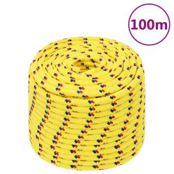 Corde de bateau Jaune 12 mm 100 m Polypropyl&egrave;ne