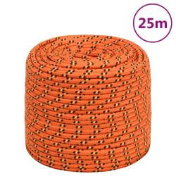 Corde de bateau Orange 8 mm 25 m Polypropyl&egrave;ne