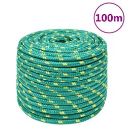 Corde de bateau Vert 12 mm 100 m Polypropyl&egrave;ne