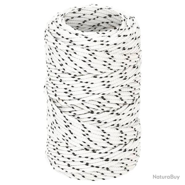 Corde de bateau tress� Blanc 2 mmx25 m Polyester
